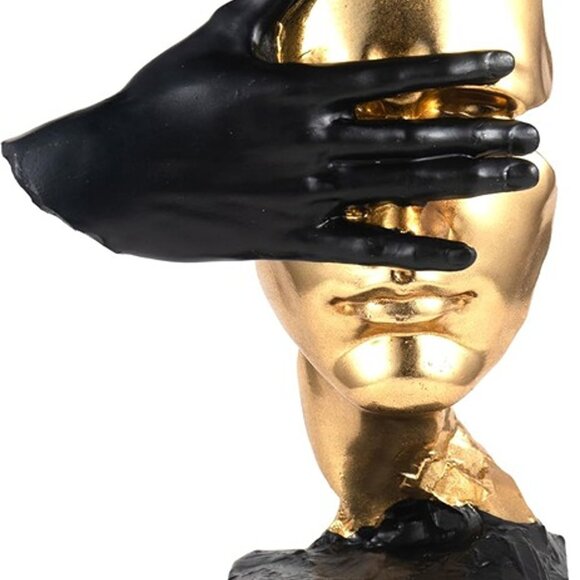 NEW Thinker Statue for Home Decor-Gold Sculptures Decorative - 11.8" H Covering - Picture 2 of 7